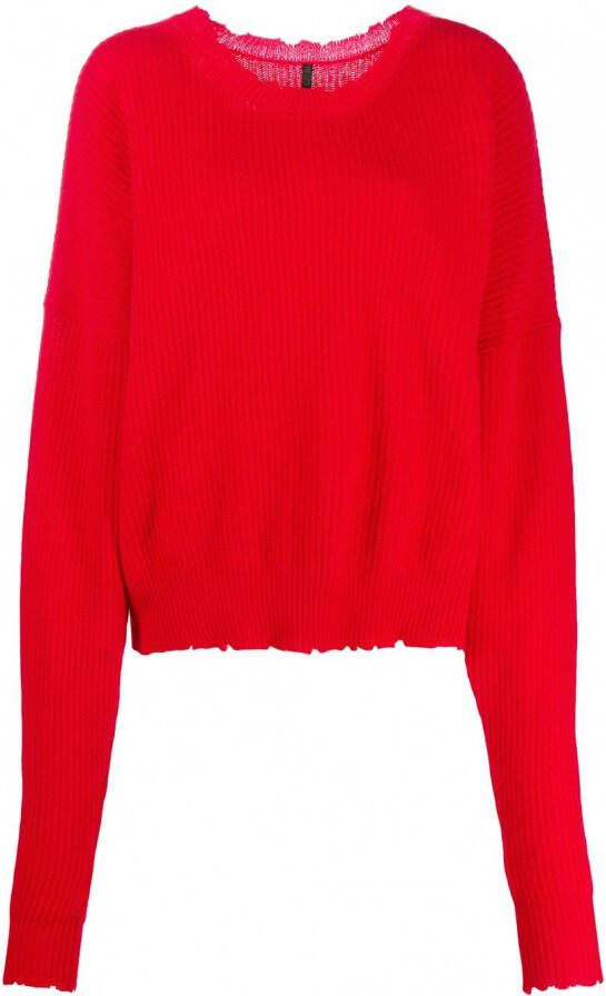 UNRAVEL PROJECT Trui met gerafelde afwerking Rood