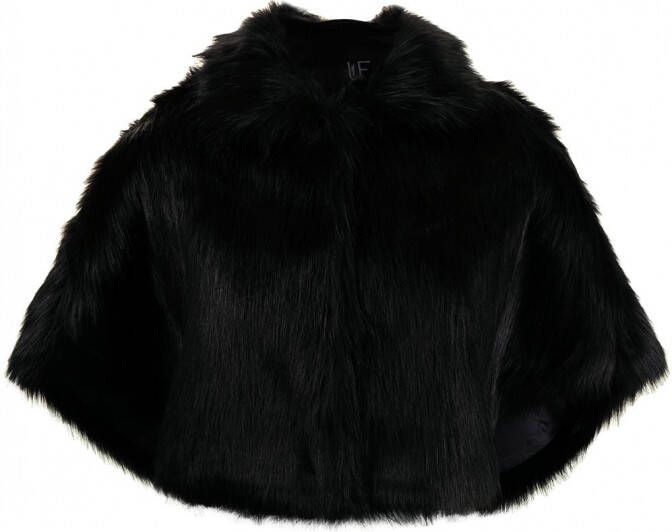 Unreal Fur Cape van imitatiebont Zwart