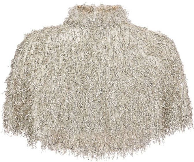 Unreal Fur Cropped cape Beige