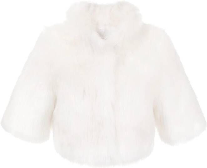 Unreal Fur Cropped jas dames modacrylvezel XL Wit