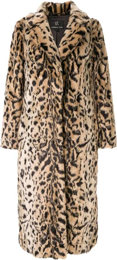 Unreal Fur Jas met luipaardprint Bruin