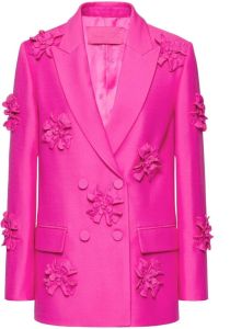 Valentino Blazer met bloemenapplicatie Roze