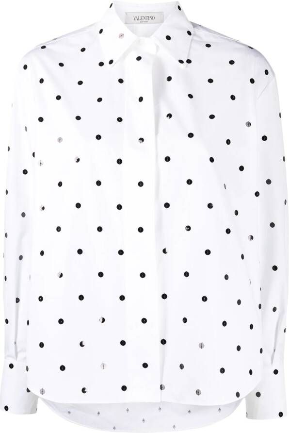 Valentino Garavani Blouse met geborduurde stippen Wit