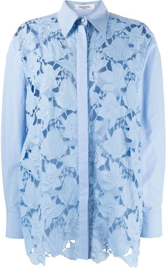Valentino Garavani Blouse met kant Blauw