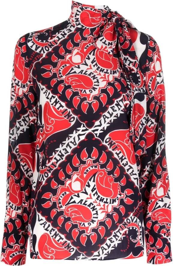 Valentino Garavani Blouse met print Blauw