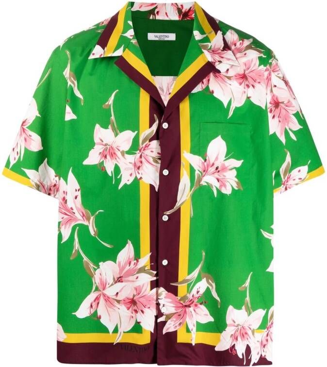 Valentino Garavani Bowlingshirt met logoprint Groen