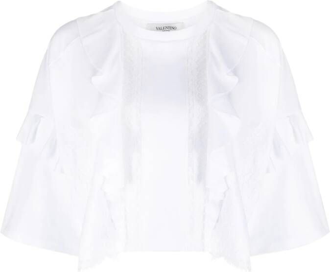 Valentino Garavani Cropped T-shirt Wit