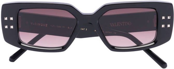 Valentino Eyewear Rockstud zonnebril met vierkant montuur Zwart
