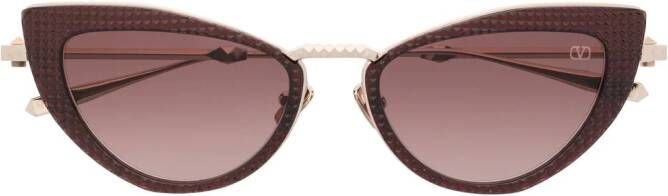 Valentino Eyewear Rockstud zonnebril met cat-eye montuur Goud