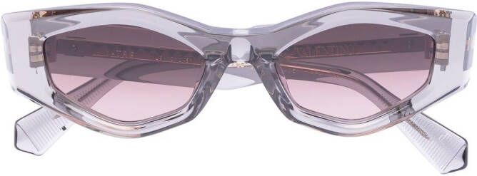 Valentino Eyewear Rockstud zonnebril met onregelmatig montuur Grijs