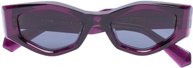 Valentino Eyewear Rockstud zonnebril met onregelmatig montuur Paars