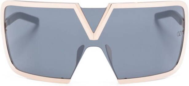 Valentino Eyewear V-Romask zonnebril met shield montuur Bruin