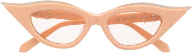VALENTINO GARAVANI EYEWEAR VLOGO zonnebril met kattenoog montuur Beige