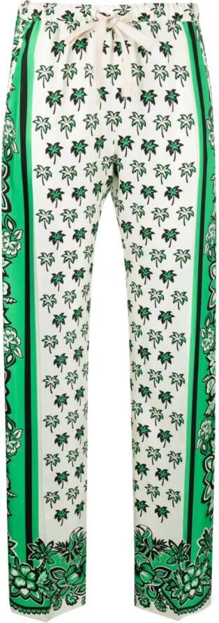 Valentino Garavani Broek met bloemenprint Groen