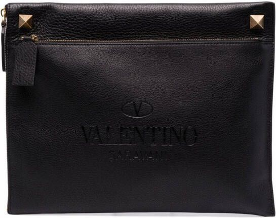 Valentino Garavani Clutch met studs Zwart