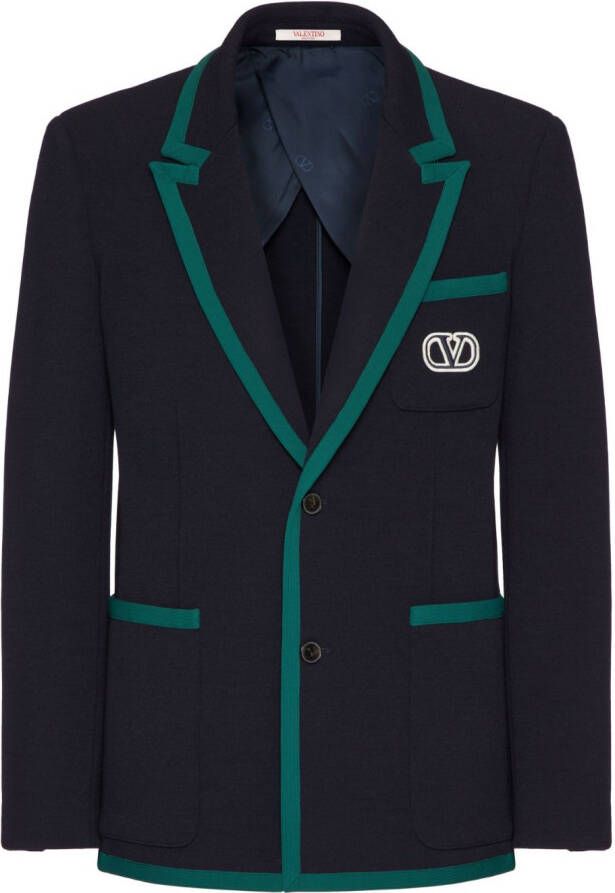 Valentino Garavani VLogo blazer met enkele rij knopen Blauw