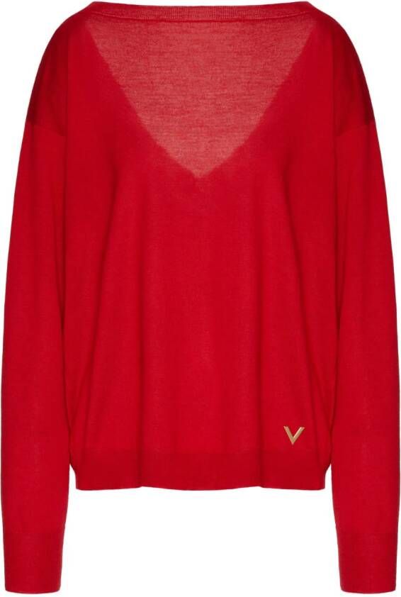 Valentino Garavani VGold trui van kasjmier-zijdeblend Rood