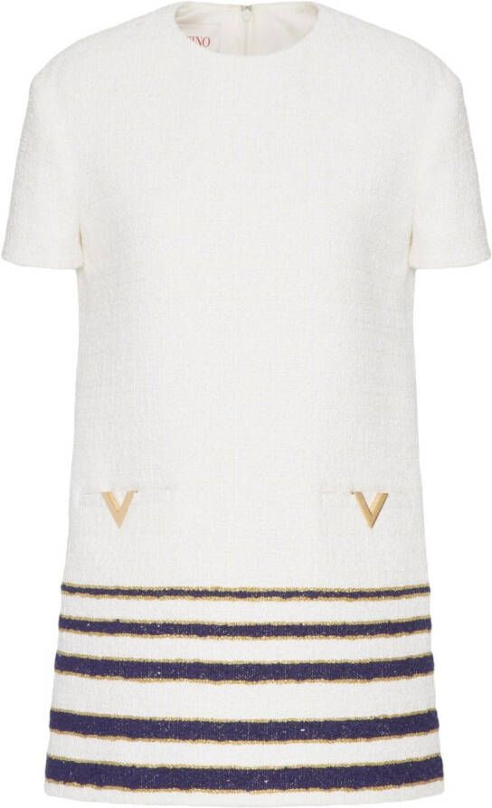Valentino Garavani Tweed mini-jurk Wit