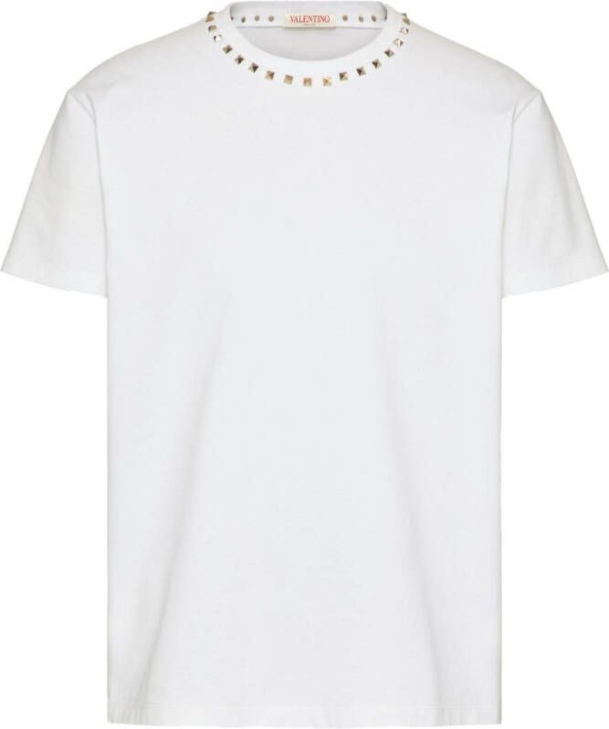 Valentino Garavani Katoenen T-shirt met studs Wit