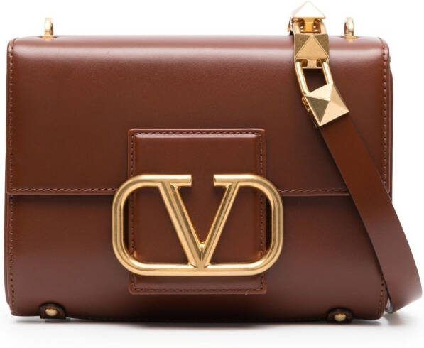 Valentino Garavani Leren schoudertas Bruin
