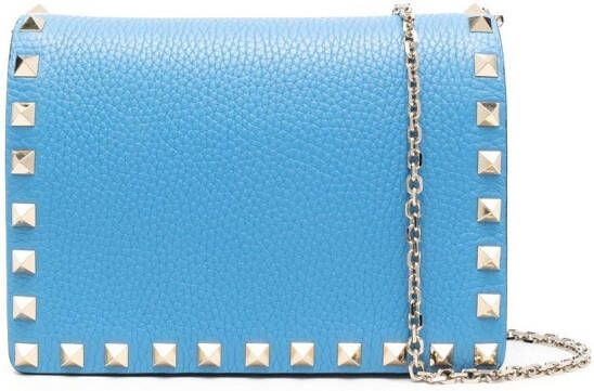 Valentino Garavani Rockstud clutch met ketting Blauw