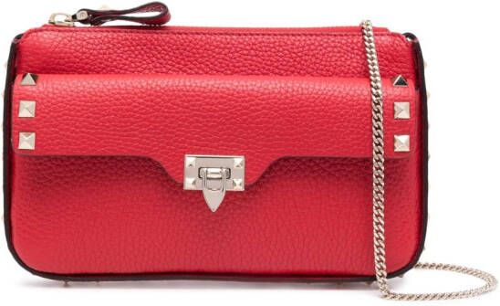 Valentino Garavani Clutch verfraaid met Rockstud Rood