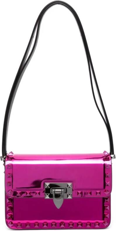 Valentino Garavani Rockstud leren schoudertas Roze