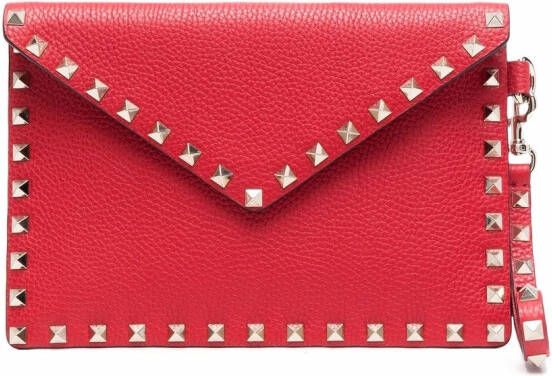 Valentino Garavani Rockstud envelope clutch Rood