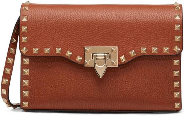 Valentino Garavani Rockstud kleine crossbodytas Bruin