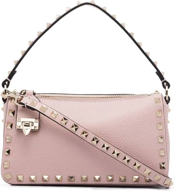 Valentino Garavani Rockstud leren schoudertas Roze