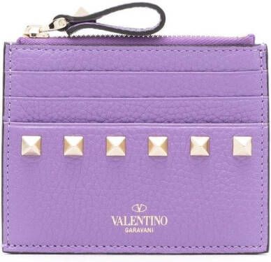 Valentino Garavani Rockstud leren pasjeshouder Paars