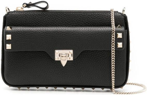 Valentino Garavani Rockstud leren crossbodytas Zwart
