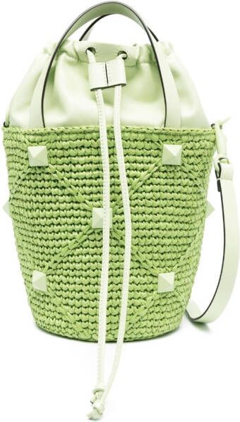 Valentino Garavani Roman bucket-tas met studs Groen