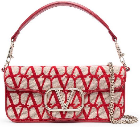 Valentino Garavani Schoudertas met monogramplakkaat Rood