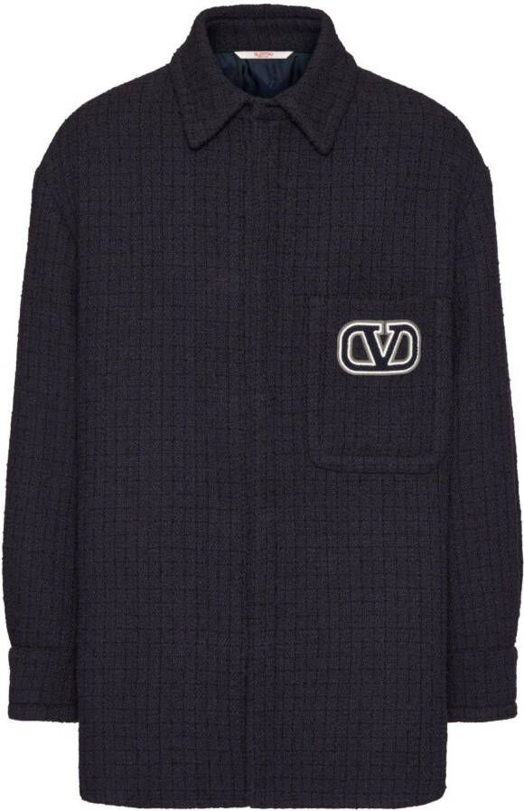 Valentino Garavani VLogo Signature tweed shirtjack Zwart