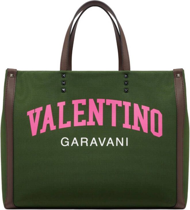 Valentino Garavani Shopper met logoprint Groen