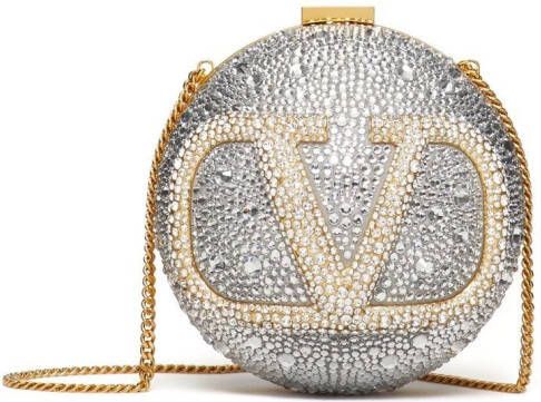 Valentino Garavani VLogo Signature verfraaide clutch Zilver
