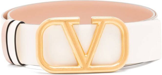 Valentino Garavani 40 mm VLogo Signature omkeerbare riem Beige