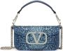 Valentino Garavani Locò kleine denim schoudertas Blauw - Thumbnail 1
