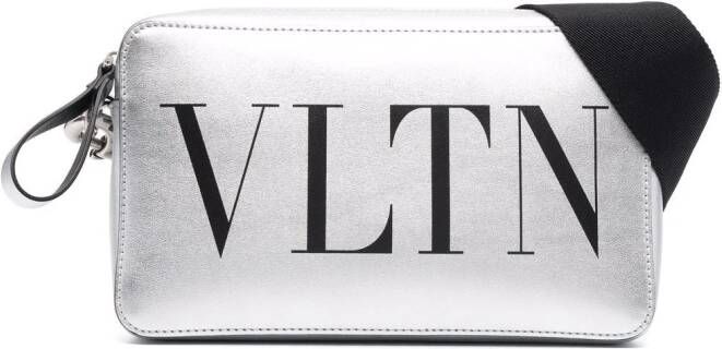 Valentino Garavani VLTN schoudertas met logoprint Zilver