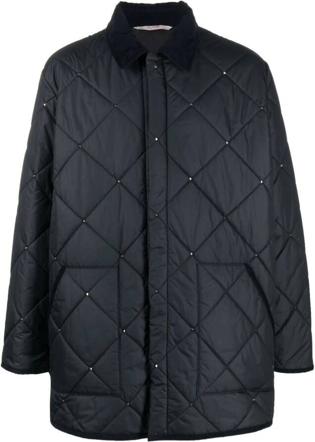 Valentino Garavani Gewatteerde jas Blauw