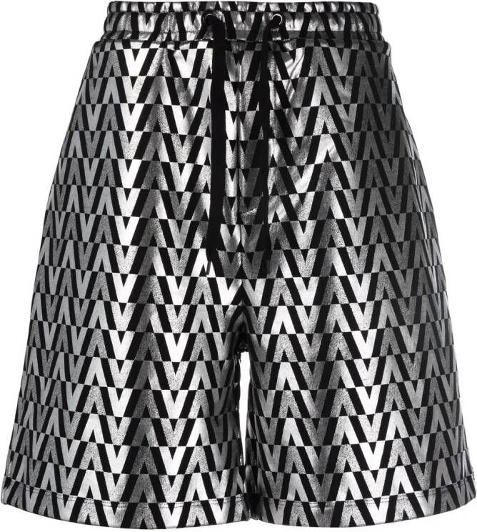 Valentino Garavani Glanzende shorts met monogram Zwart