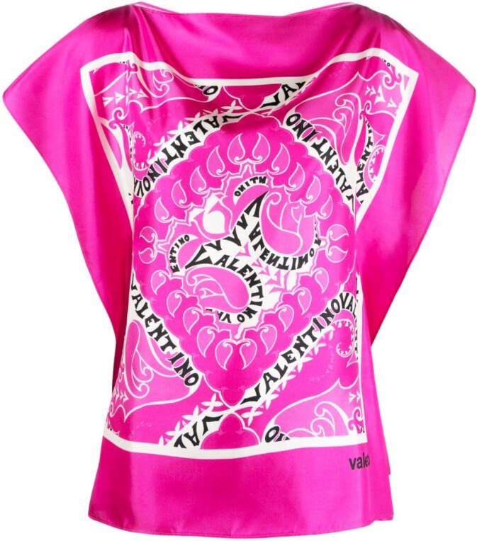 Valentino Garavani Top met grafische print Roze