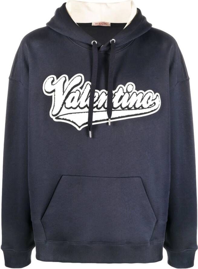 Valentino Garavani Hoodie met geborduurd logo Blauw