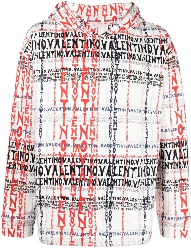 Valentino Garavani Hoodie van katoenmix Wit