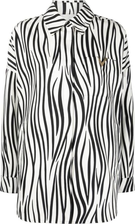 Valentino Garavani Jas met zebraprint Zwart