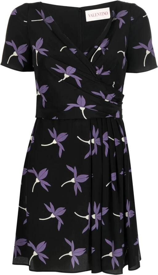 Valentino Garavani Jurk met bloemenprint Zwart