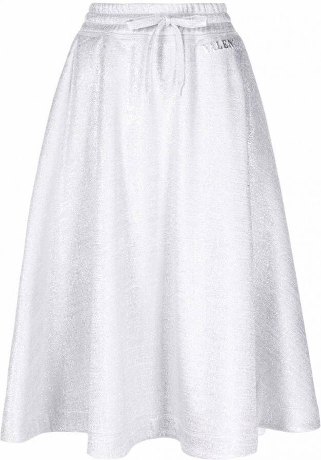 Valentino Garavani Metallic midi-rok Zilver