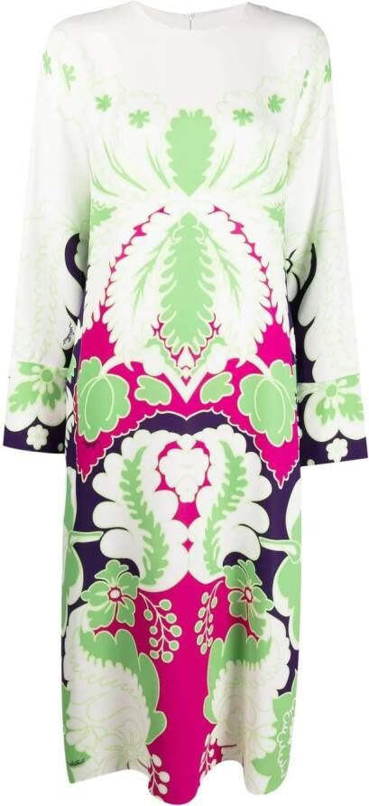 Valentino Garavani Midi-jurk met bloemenprint Wit