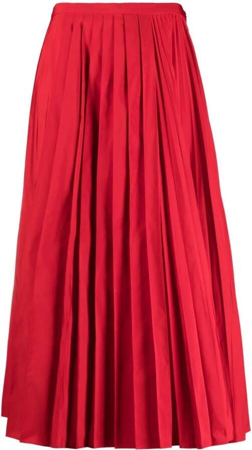 Valentino Garavani Midi-plooirok Rood